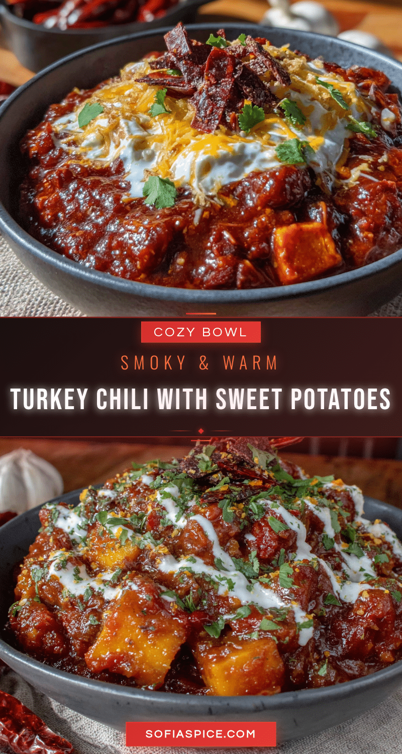 cozy smoky turkey chili with sweet potatoes recipe