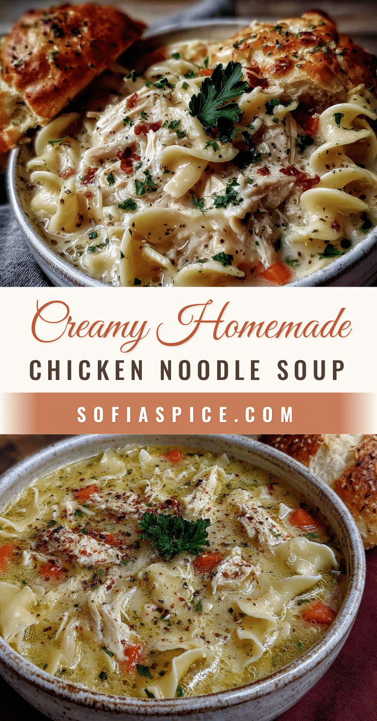 creamy chicken noodle soup with homemade egg noodles recipe