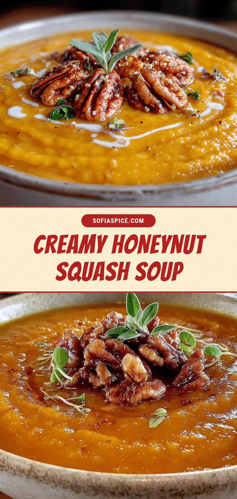 creamy honeynut squash soup with toasted walnuts recipe