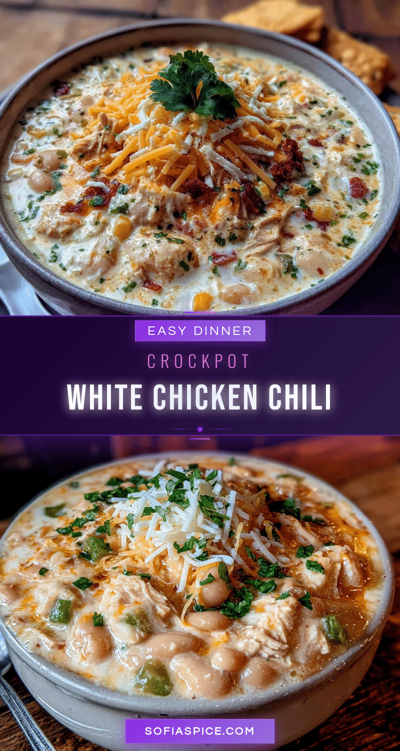 Easy Crockpot White Chicken Chili with Cream Cheese recipe