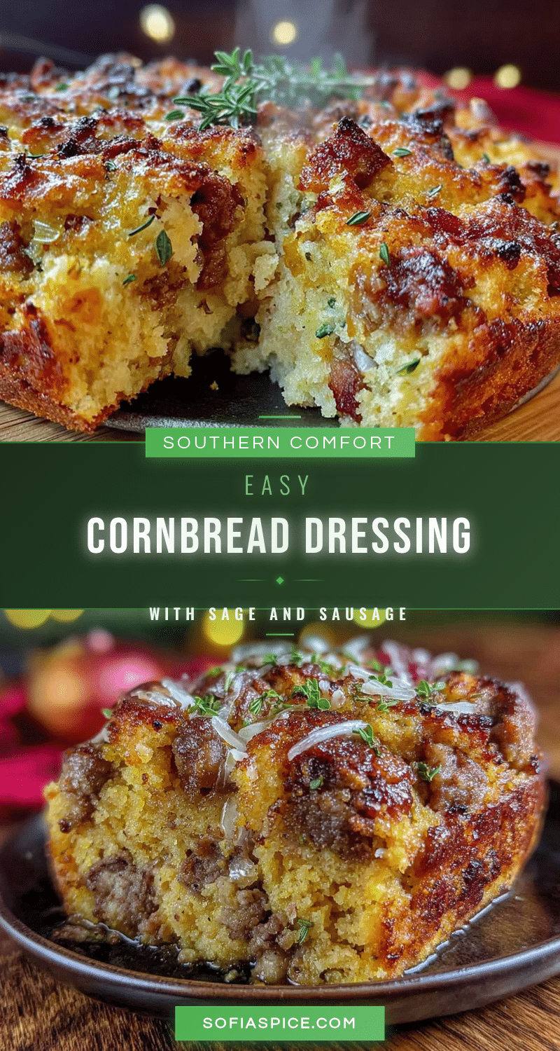 Easy Southern cornbread dressing with sage and sausage recipe