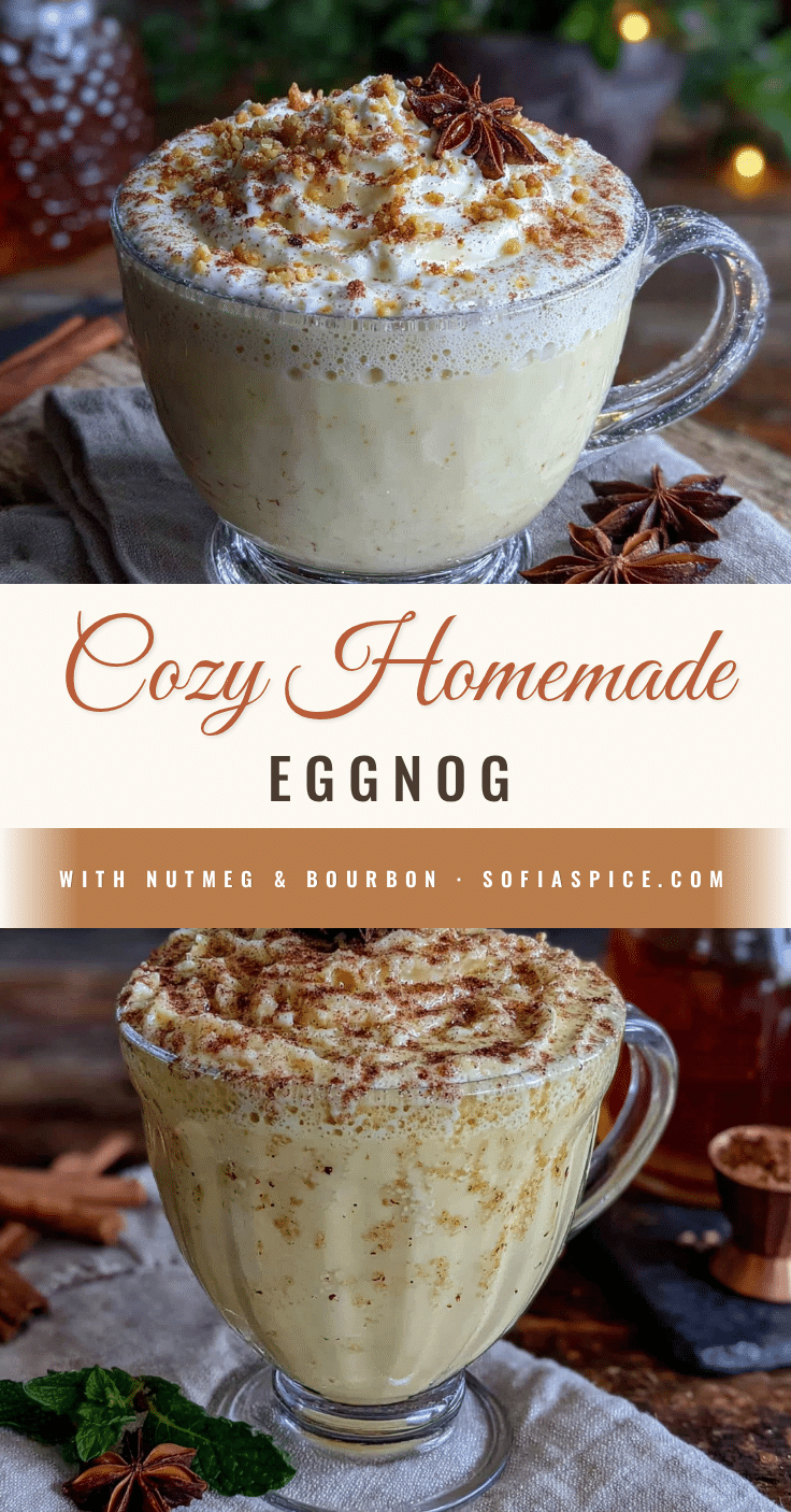 homemade eggnog with nutmeg and bourbon recipe
