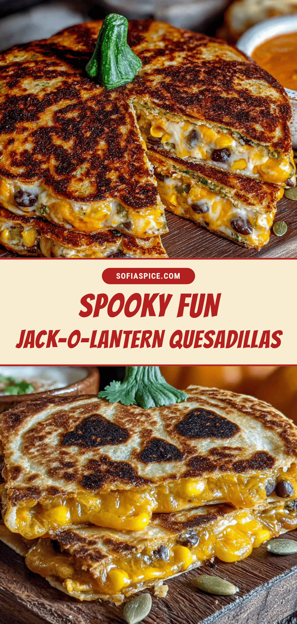 jack-o-lantern quesadillas recipe