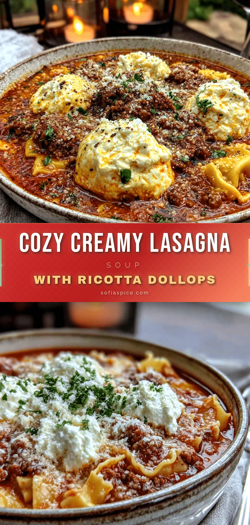 lasagna soup with ricotta dollops recipe