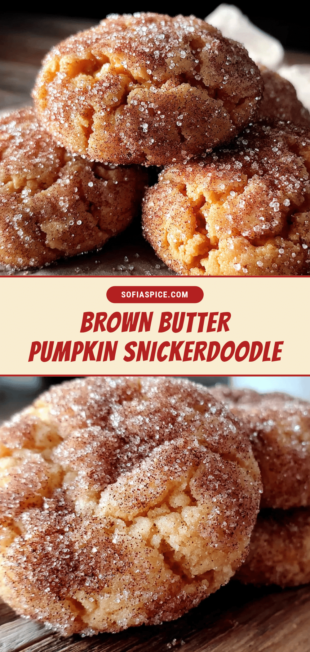 Lighter Brown Butter Pumpkin Snickerdoodle Cookies recipe