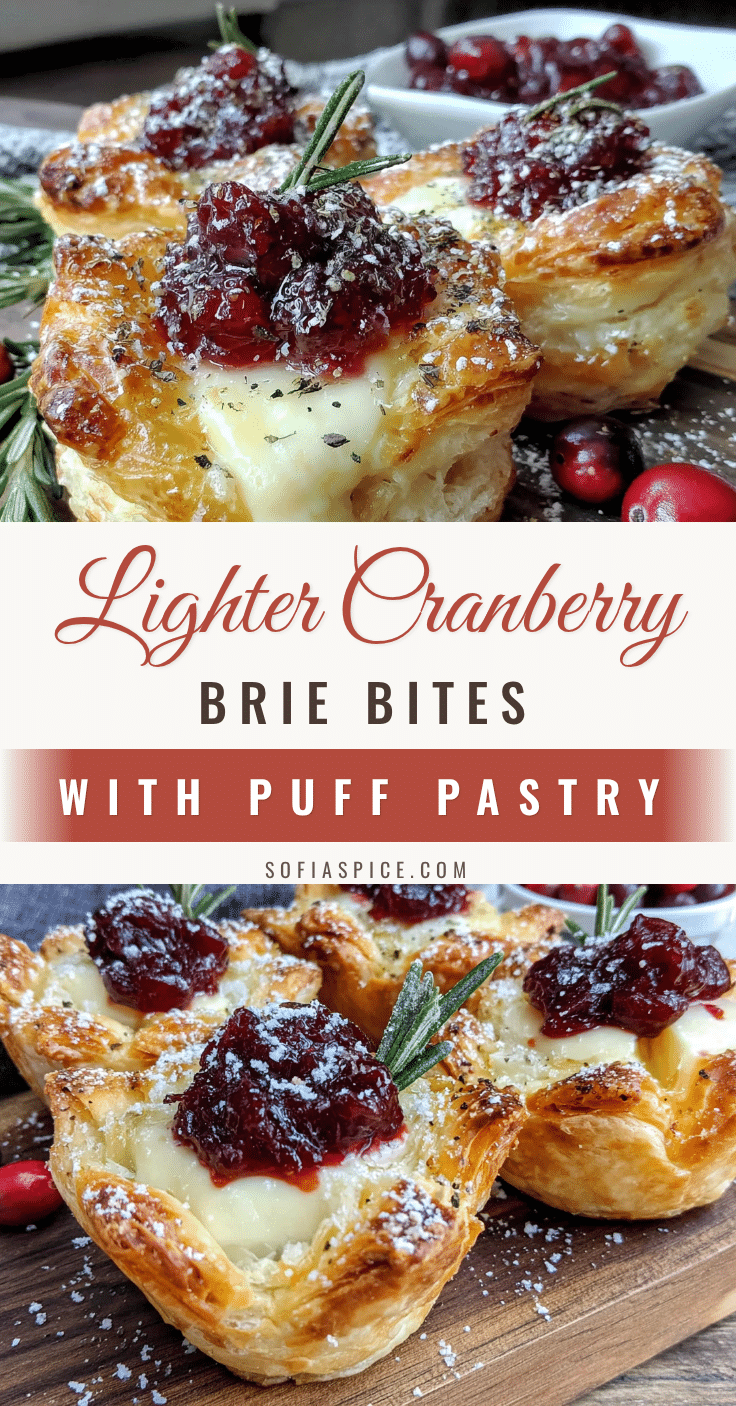 lighter cranberry brie bites with puff pastry recipe