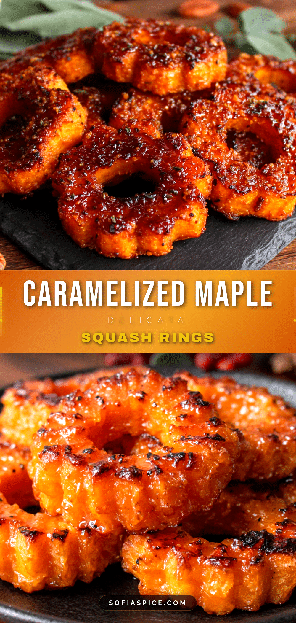 Maple Glazed Roasted Delicata Squash Rings recipe