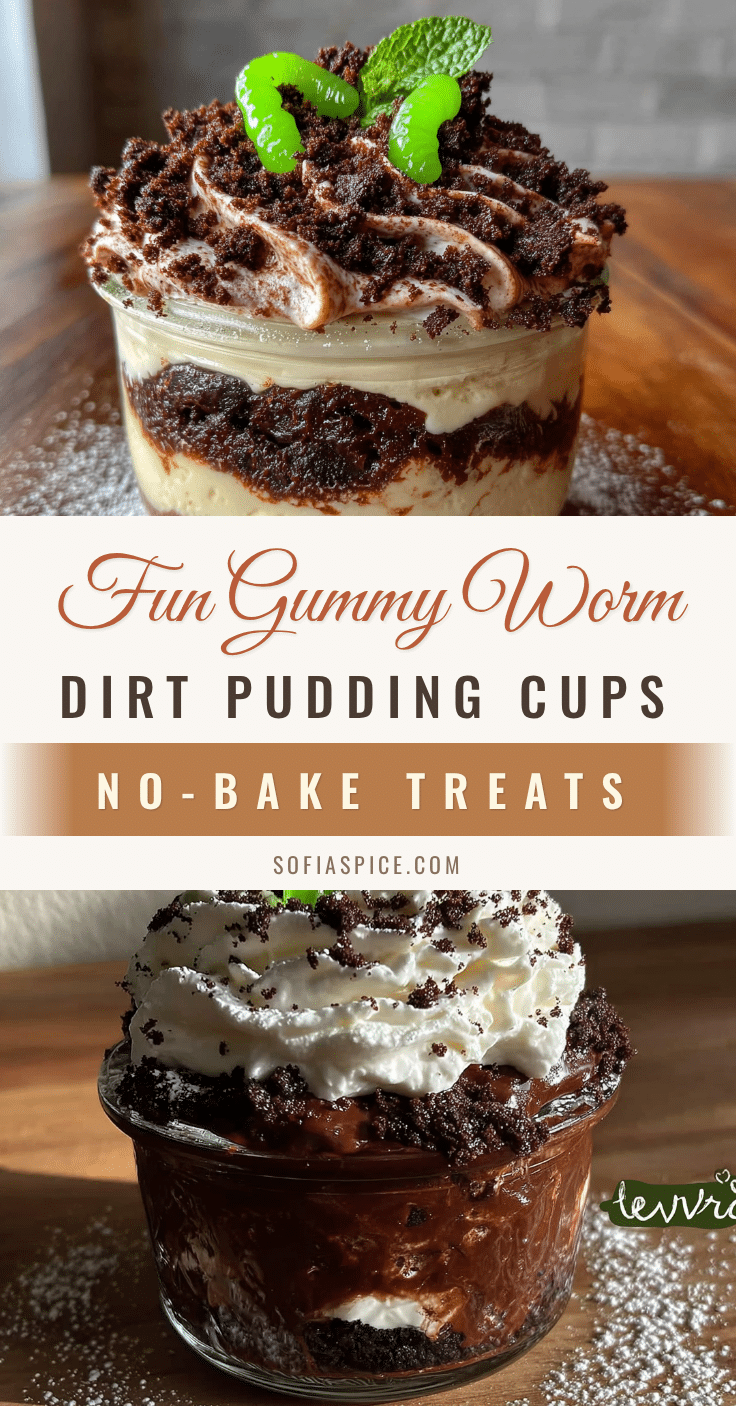 no-bake dirt cup pudding with gummy worms recipe