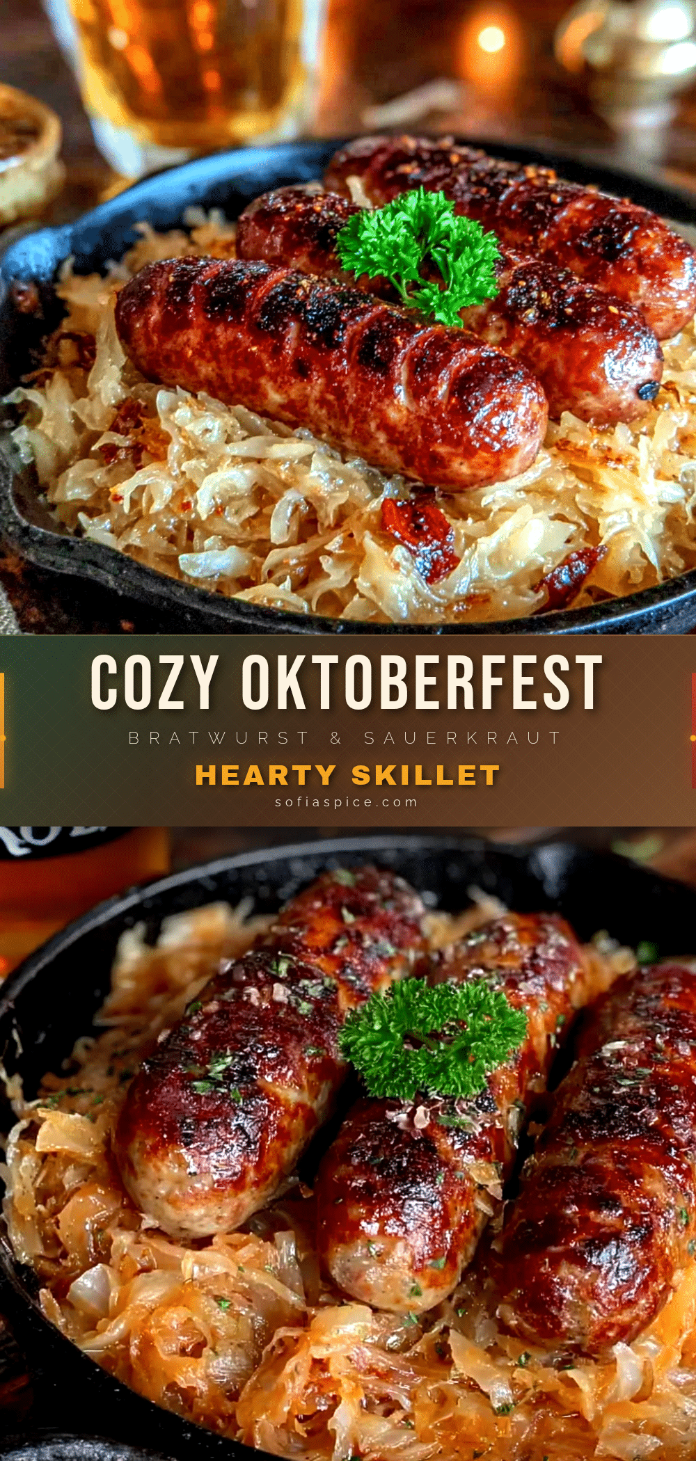 oktoberfest bratwurst and sauerkraut skillet recipe