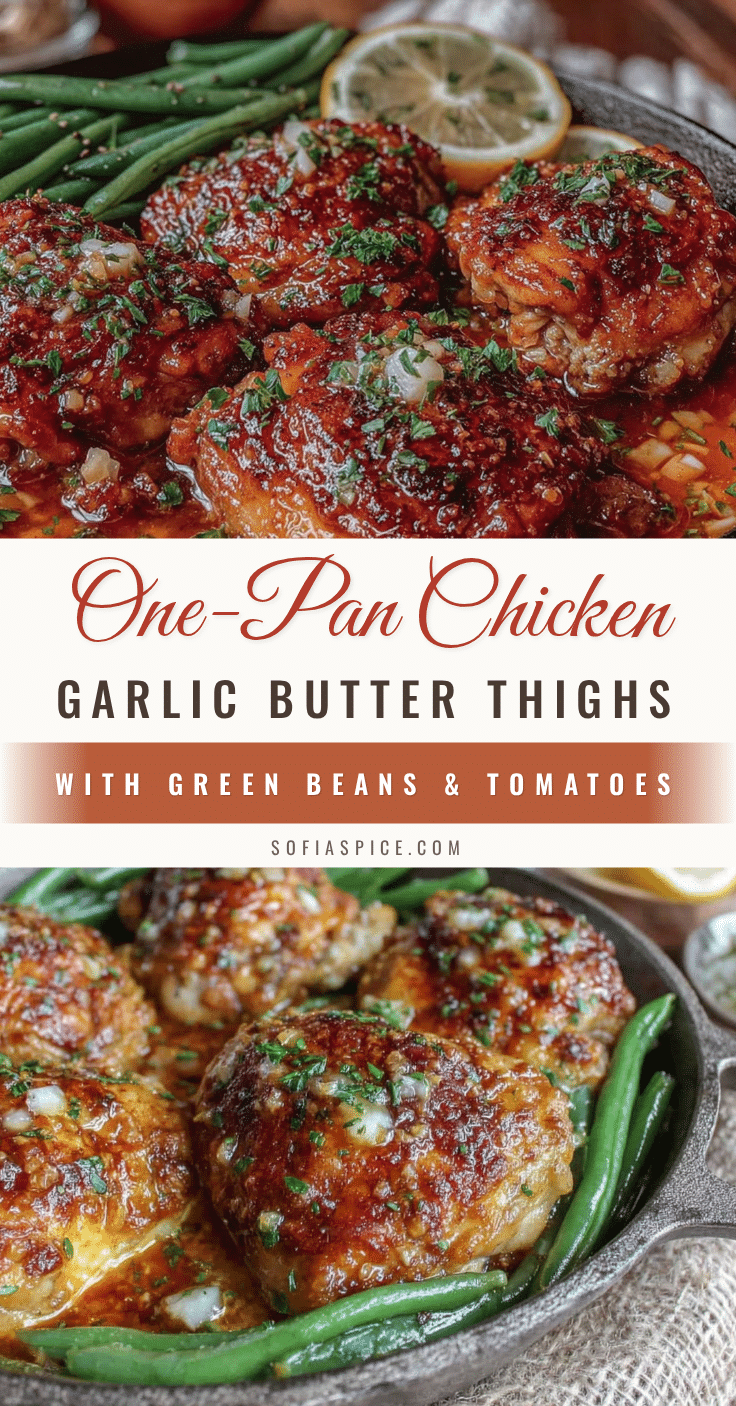one-pan garlic butter chicken thighs with green beans recipe