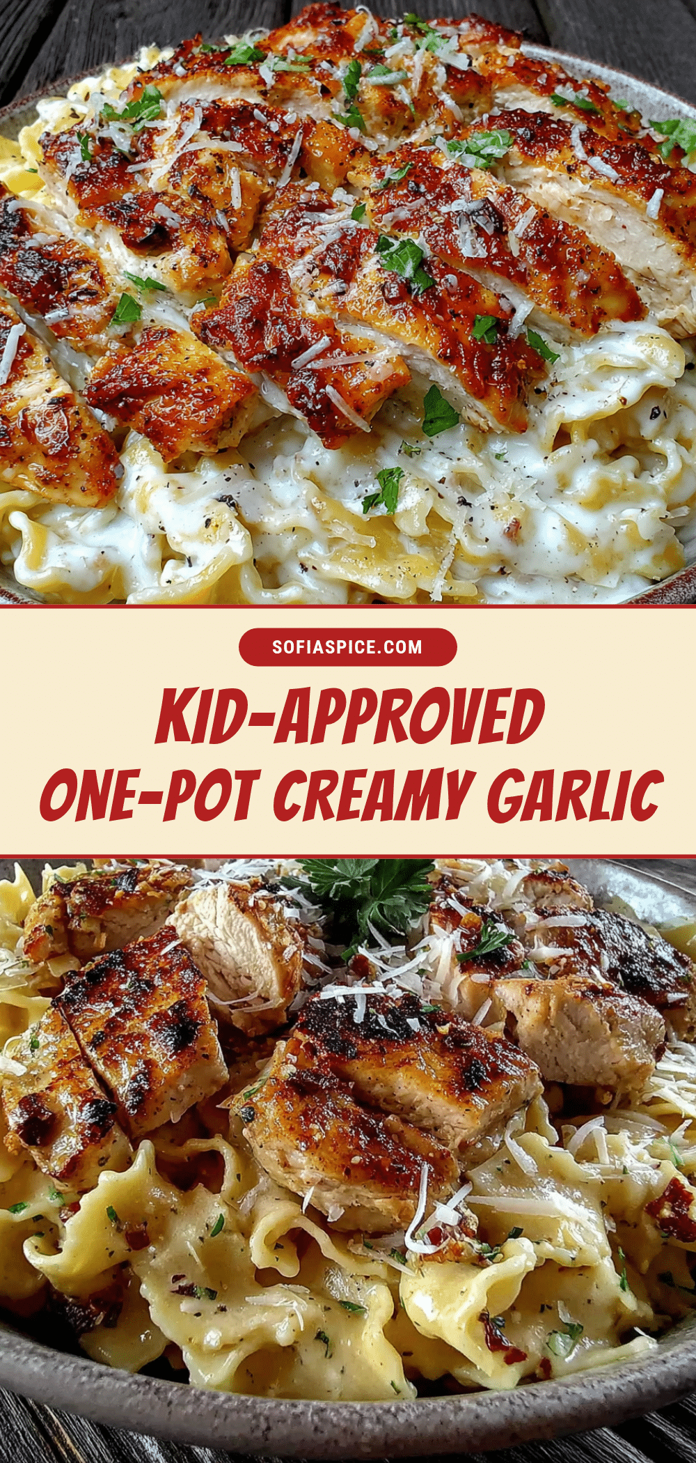 one-pot creamy garlic parmesan chicken pasta recipe