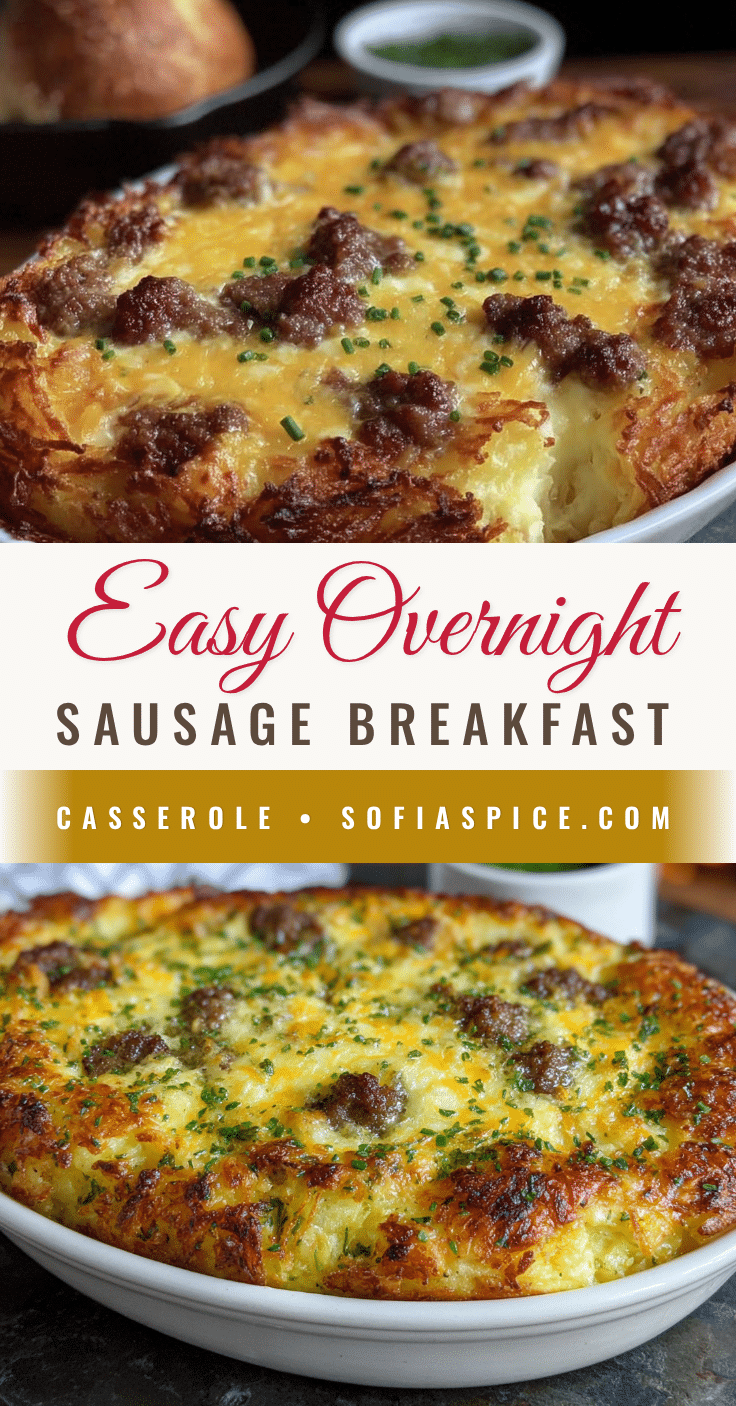 overnight breakfast casserole with sausage and hash browns recipe