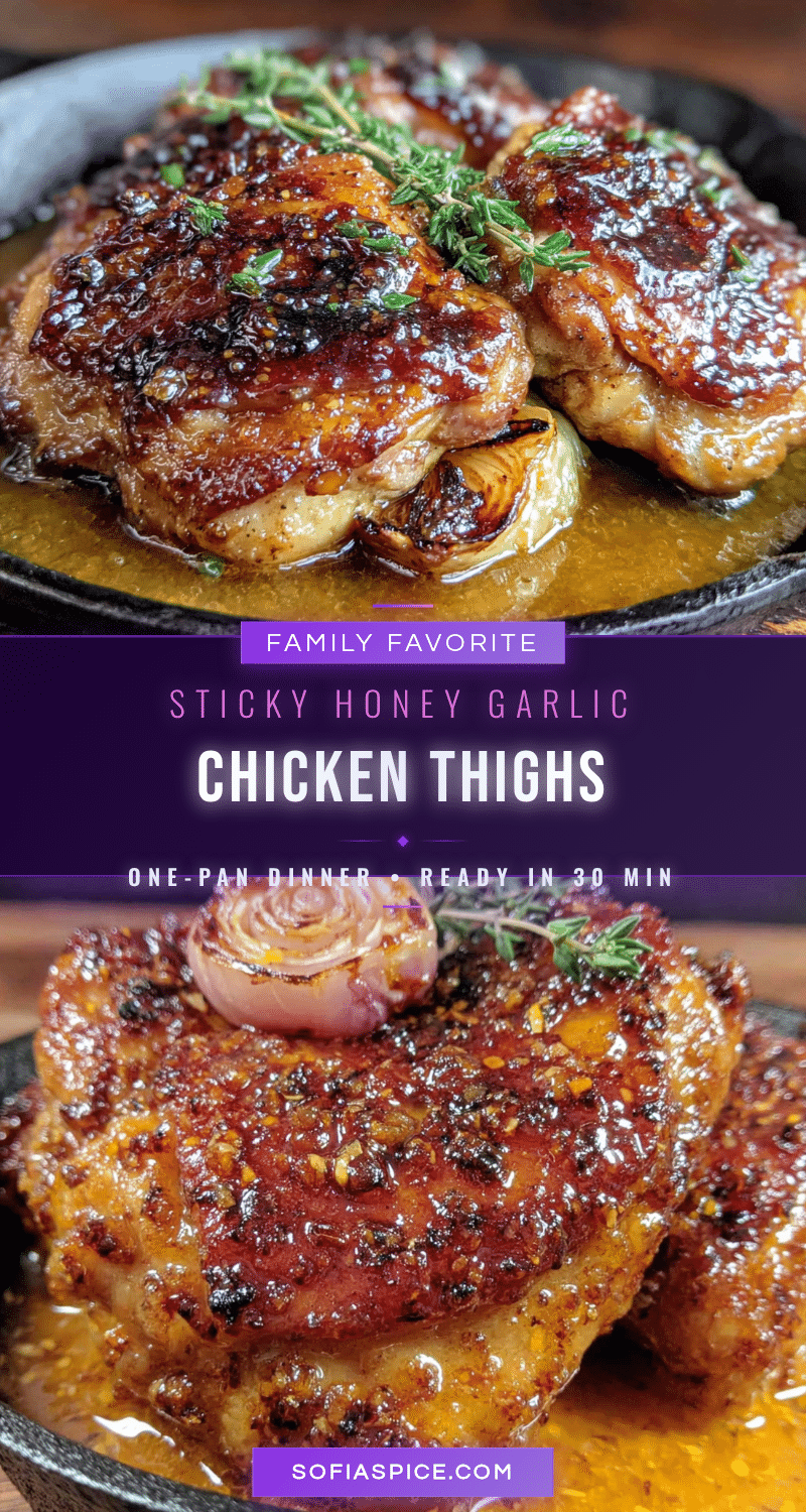 sticky honey garlic chicken thighs recipe