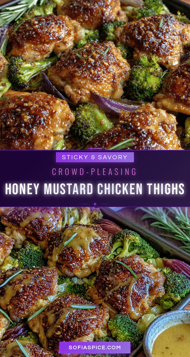 sticky honey mustard chicken thighs recipe