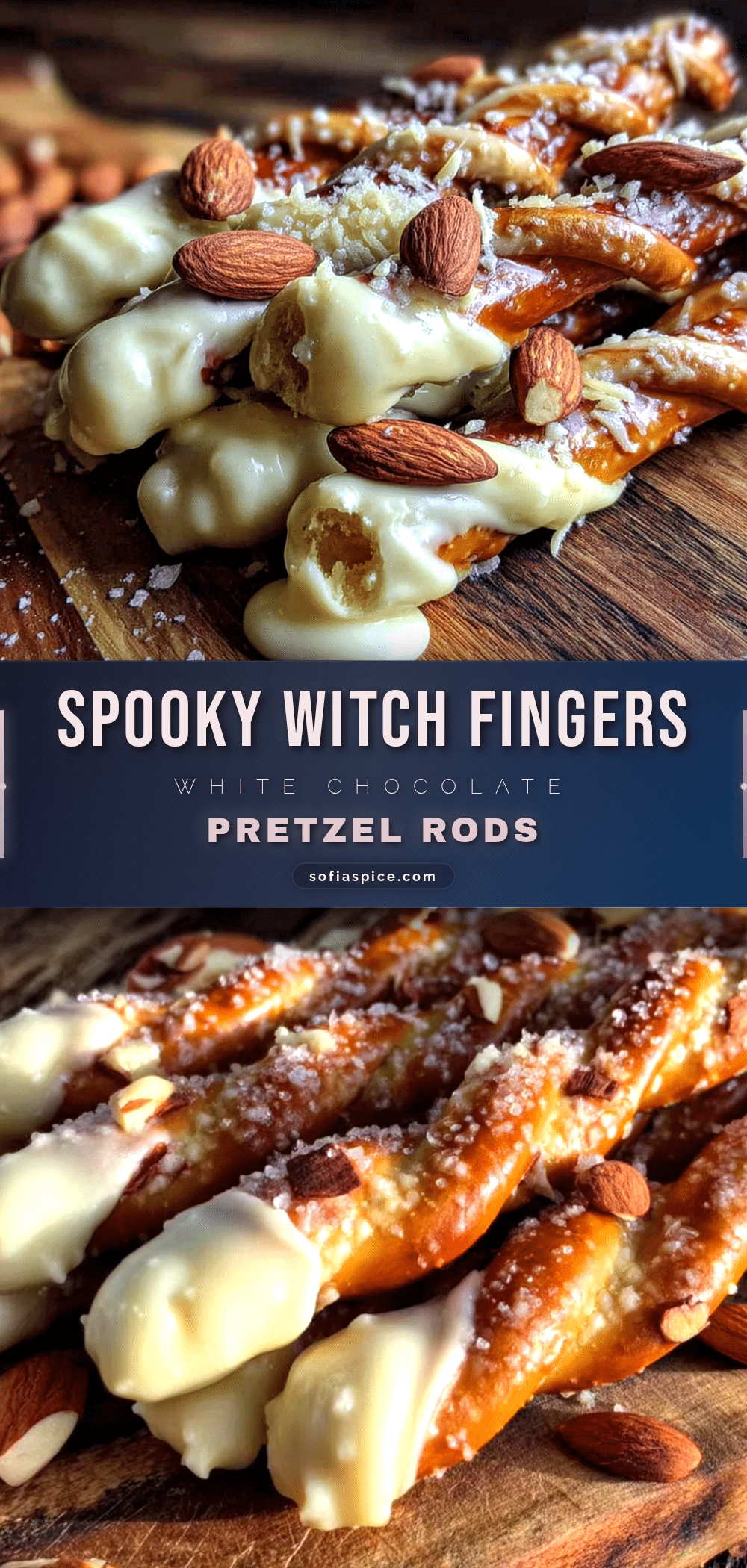 White chocolate witch finger pretzels recipe