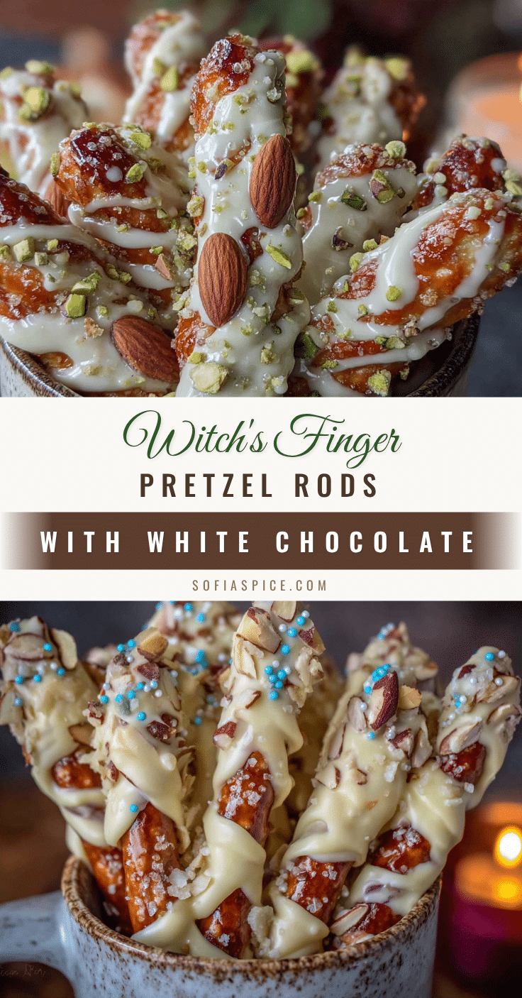 witchs finger pretzel rods recipe