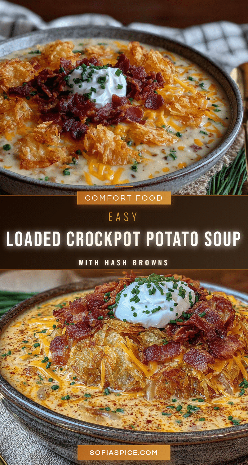 creamy crockpot potato soup with hash browns recipe