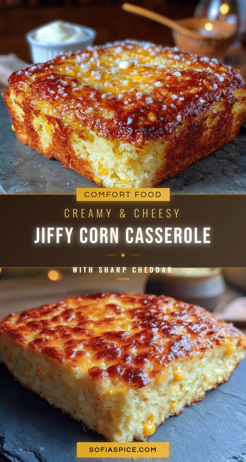 creamy jiffy corn casserole with sharp cheddar recipe