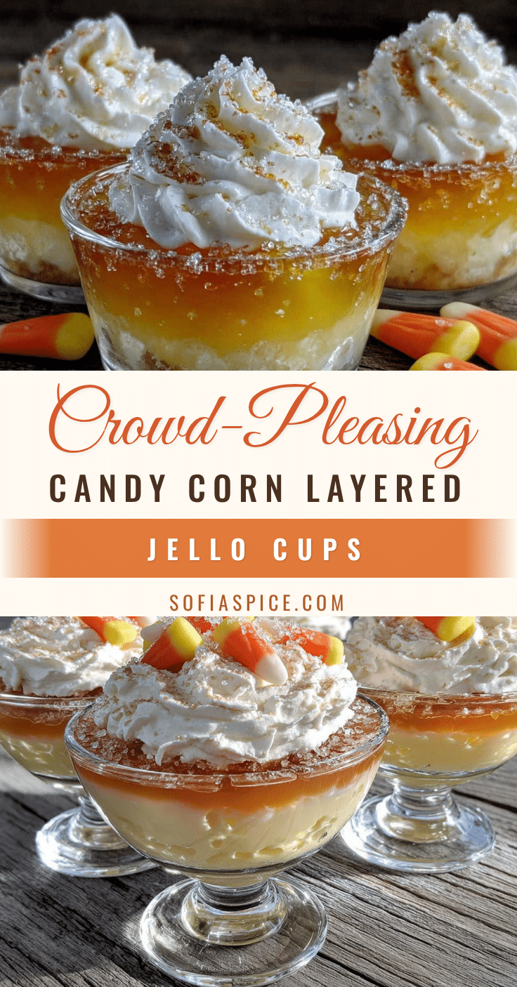 Crowd-Pleasing Candy Corn Layered Jello Cups recipe