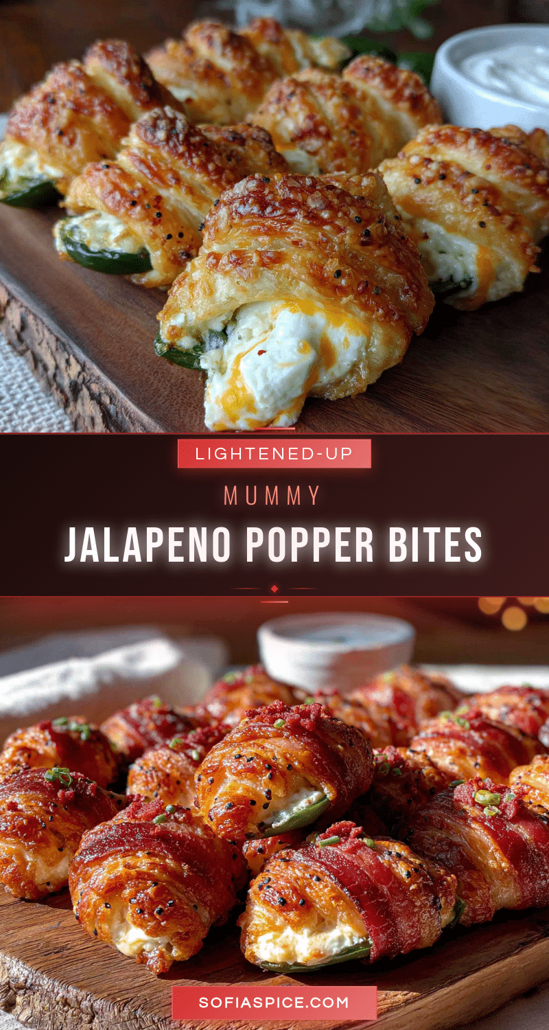 Lightened-Up Mummy Jalapeño Popper Bites recipe