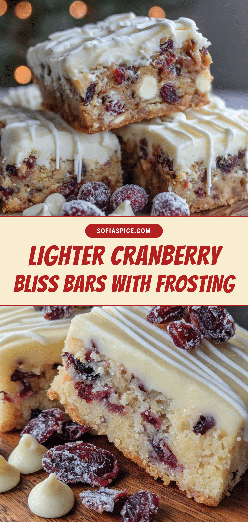 lighter cranberry bliss bars recipe