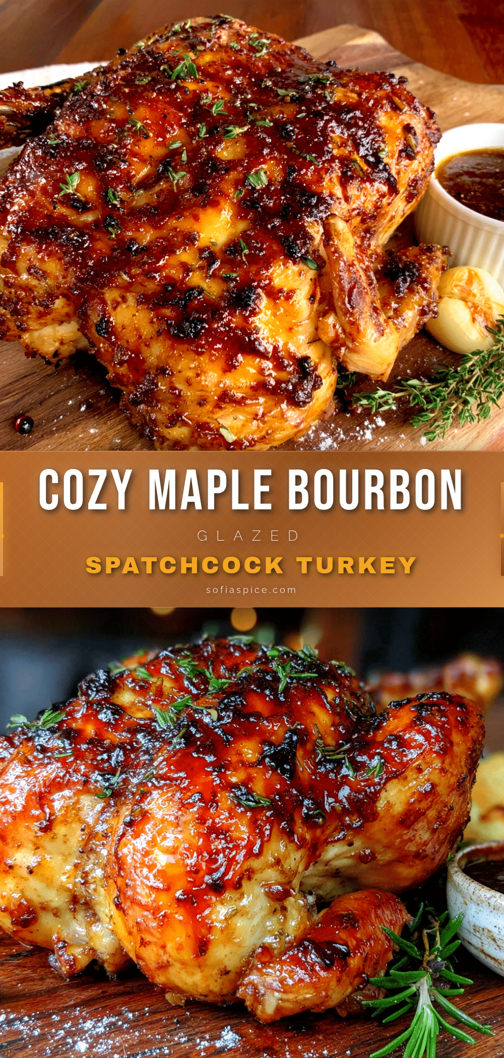 maple bourbon glazed spatchcock turkey recipe