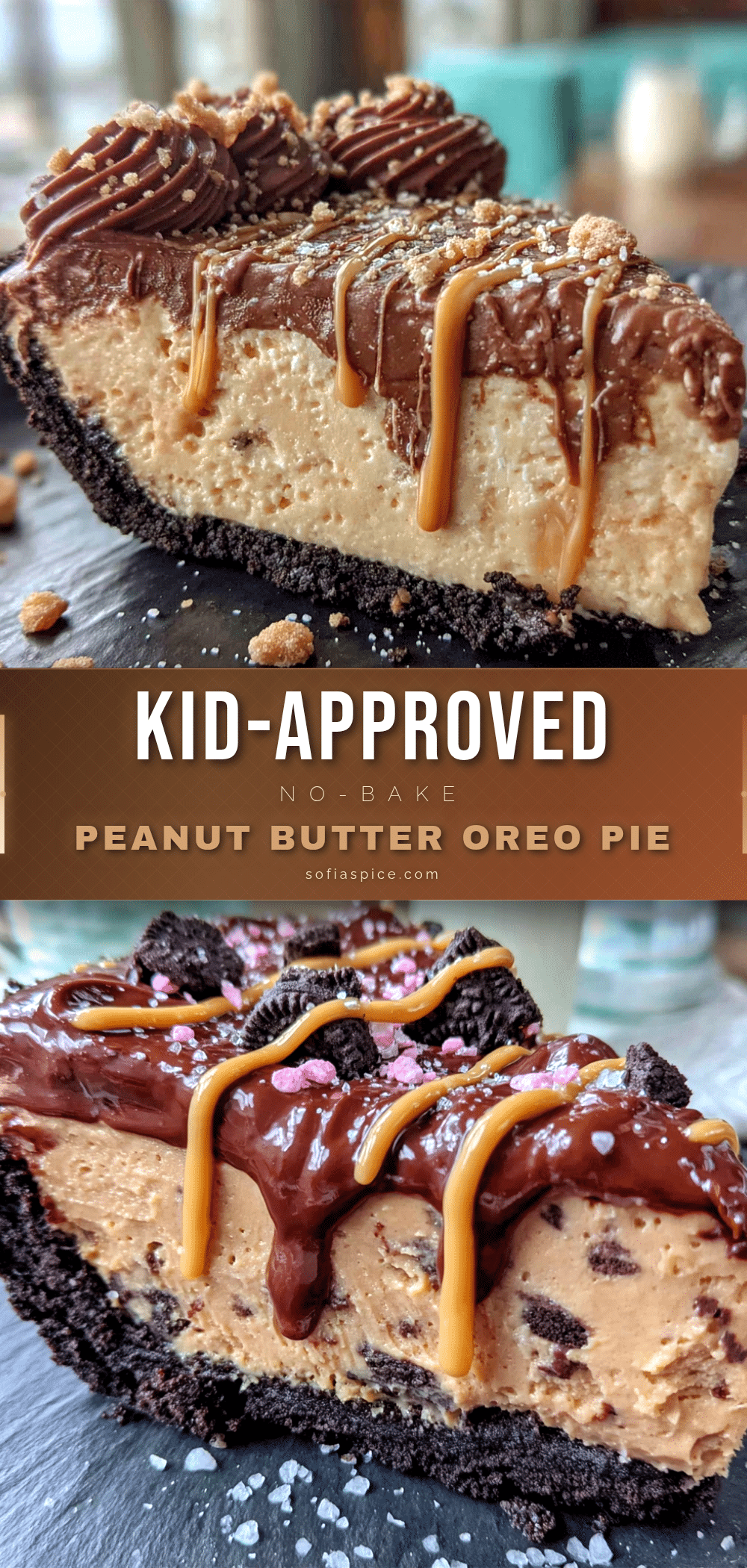 no-bake peanut butter Oreo pie recipe
