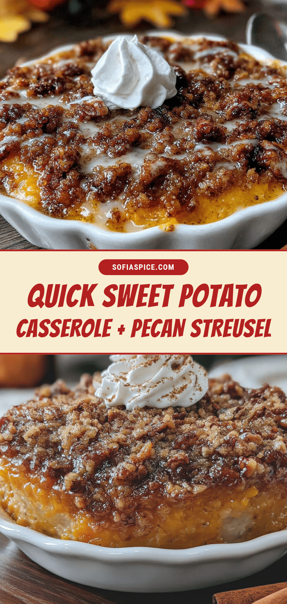 quick sweet potato casserole with pecan streusel recipe