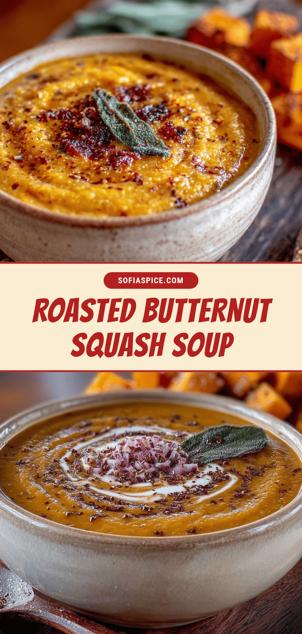 roasted butternut squash soup with brown butter sage recipe
