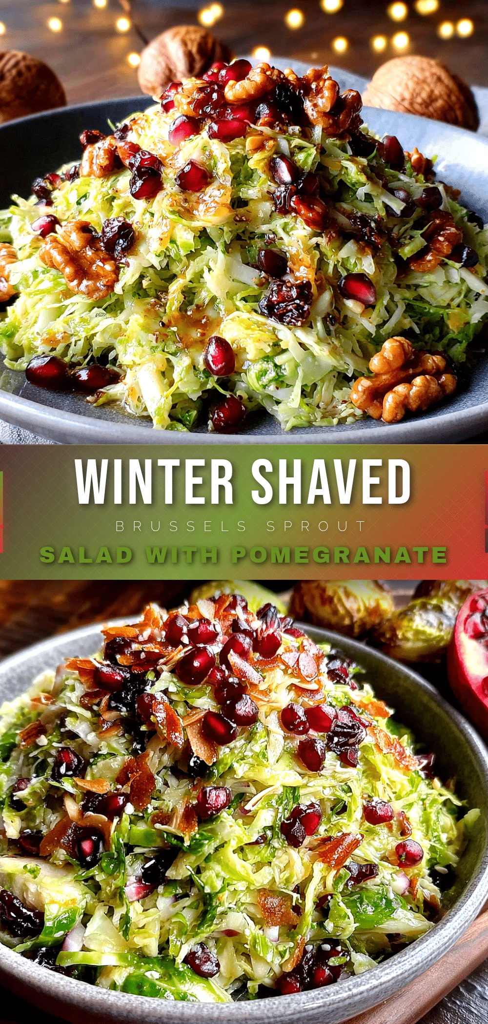 winter shaved brussels sprout salad with pomegranate recipe